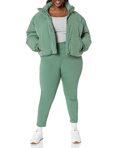 Amazon Essentials Women's Crop Puffer Jacket (Available in Plus Size), Neon Pink, 4X
