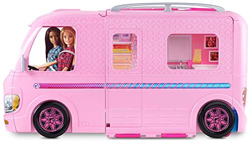 Barbie Camper Playset, Dreamcamper Toy Vehicle with 50 Accessories I