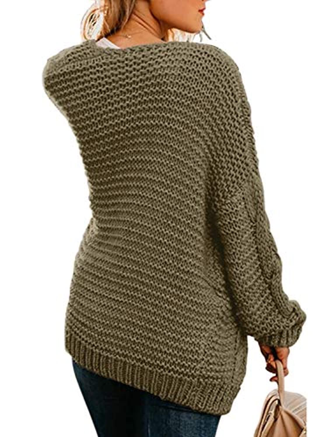 Astylish Women Open Front Long Sleeve Chunky Knit Cardigan Sweaters