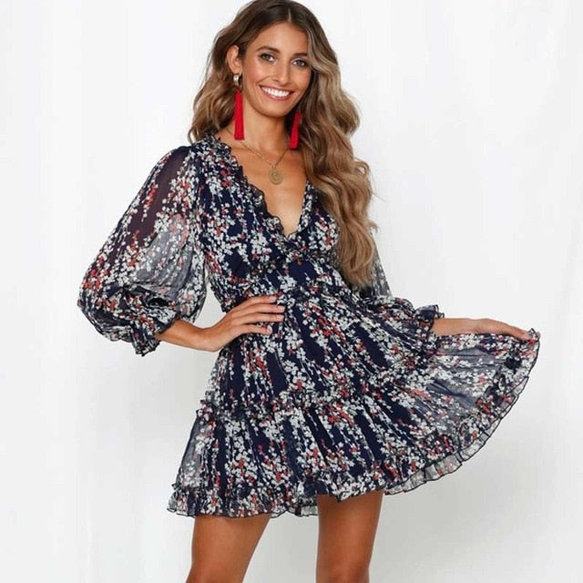 BOHO INSPIRED Harlow Floral Print Ruffle Dress