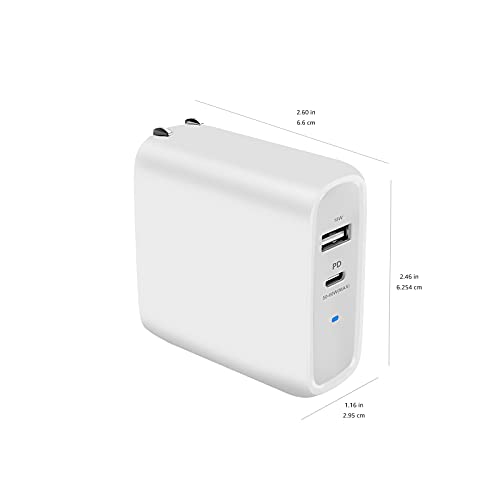 Amazon Basics 30W One-Port GaN USB-C Wall Charger with Power Delivery PD for Tablets
