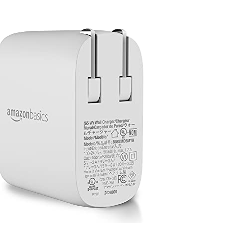 Amazon Basics 30W One-Port GaN USB-C Wall Charger with Power Delivery PD for Tablets