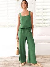 ANRABESS 2pc Outfits for Women Summer Casual Linen Lounge Matching Set Crop Top Wide Leg Long Pants Jumpsuit 2023 Spring Fashion Clothes Tracksuit 732jiezong-M
