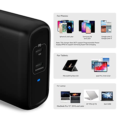 Amazon Basics 30W One-Port GaN USB-C Wall Charger with Power Delivery PD for Tablets