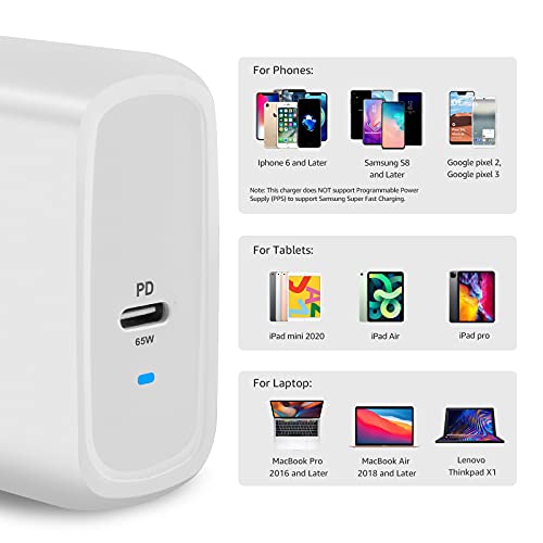 Amazon Basics 30W One-Port GaN USB-C Wall Charger with Power Delivery PD for Tablets