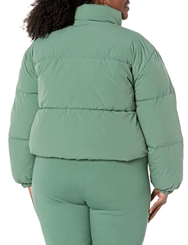 Amazon Essentials Women's Crop Puffer Jacket (Available in Plus Size), Neon Pink, 4X