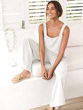 ANRABESS 2pc Outfits for Women Summer Casual Linen Lounge Matching Set Crop Top Wide Leg Long Pants Jumpsuit 2023 Spring Fashion Clothes Tracksuit 732jiezong-M
