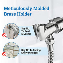 ALL METAL Handheld Shower Head with Hose and Brass Holder