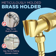 ALL METAL Handheld Shower Head with Hose and Brass Holder