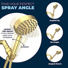 ALL METAL Handheld Shower Head with Hose and Brass Holder