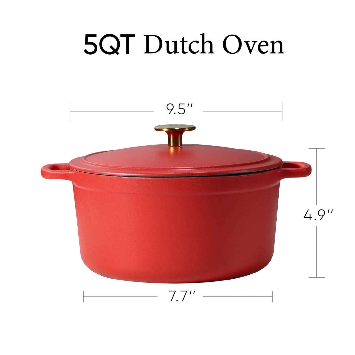 CAROTE 5QT Enameled Cast Iron Dutch Oven Pot with Lid,