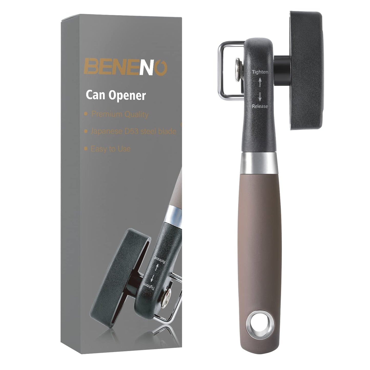 Beneno Can Opener, Manual Side Safe Cut Can Opener Smooth Edge