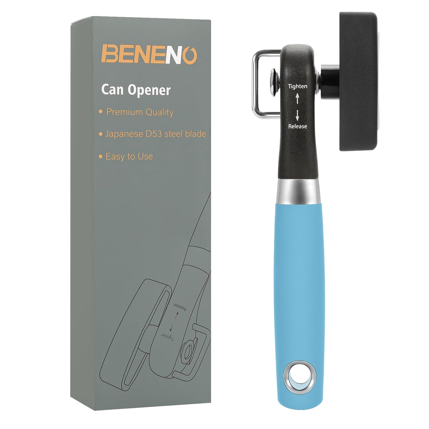 Beneno Can Opener, Manual Side Safe Cut Can Opener Smooth Edge