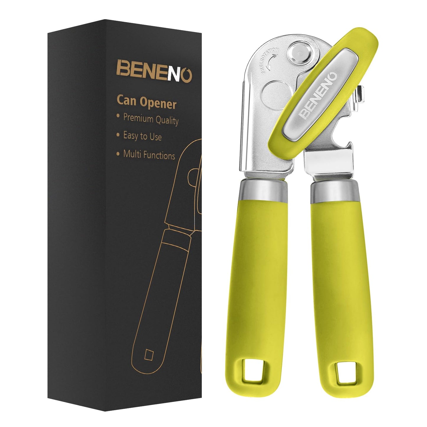 Beneno Heavy Duty Hand Can Opener Manual with Magnet
