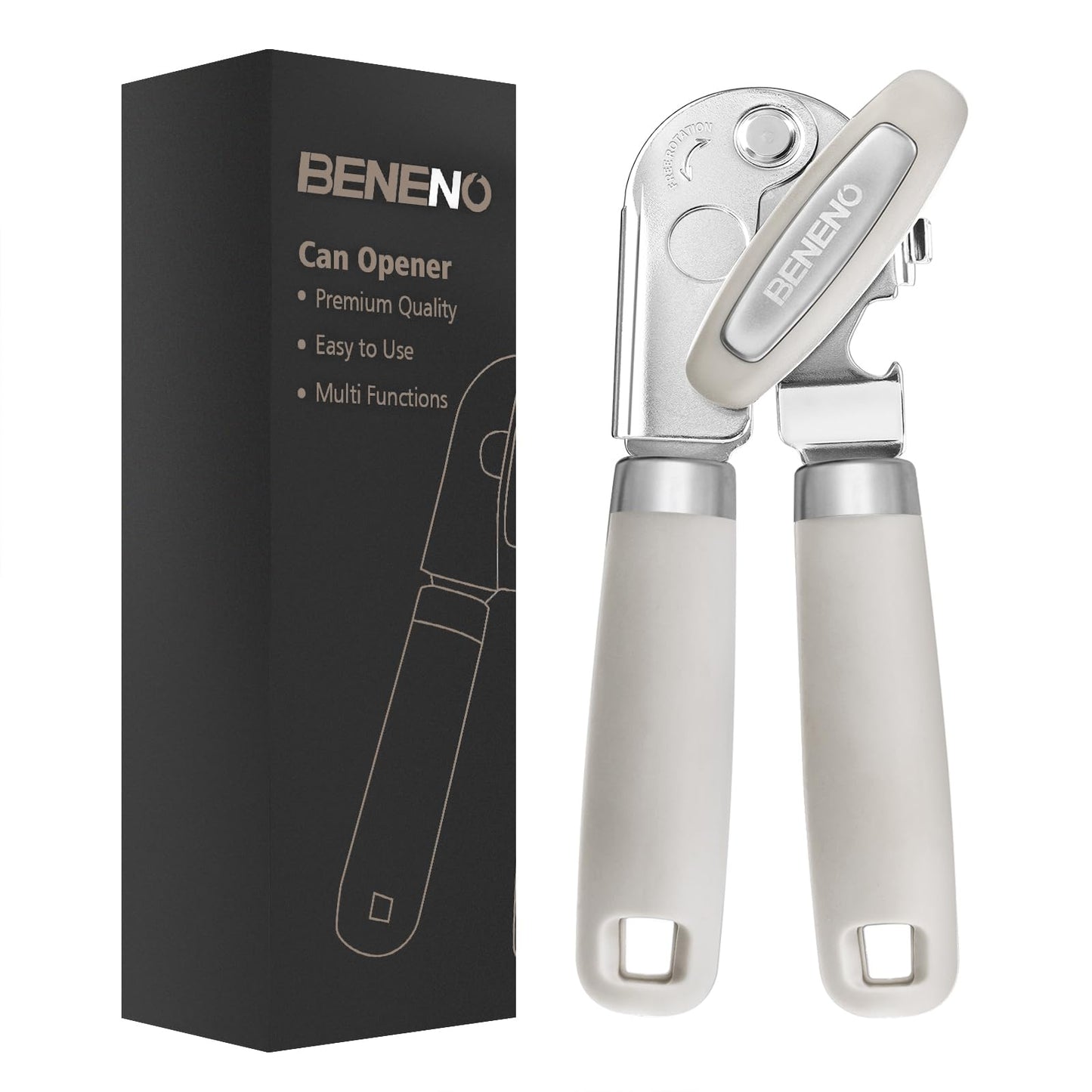 Beneno Heavy Duty Hand Can Opener Manual with Magnet