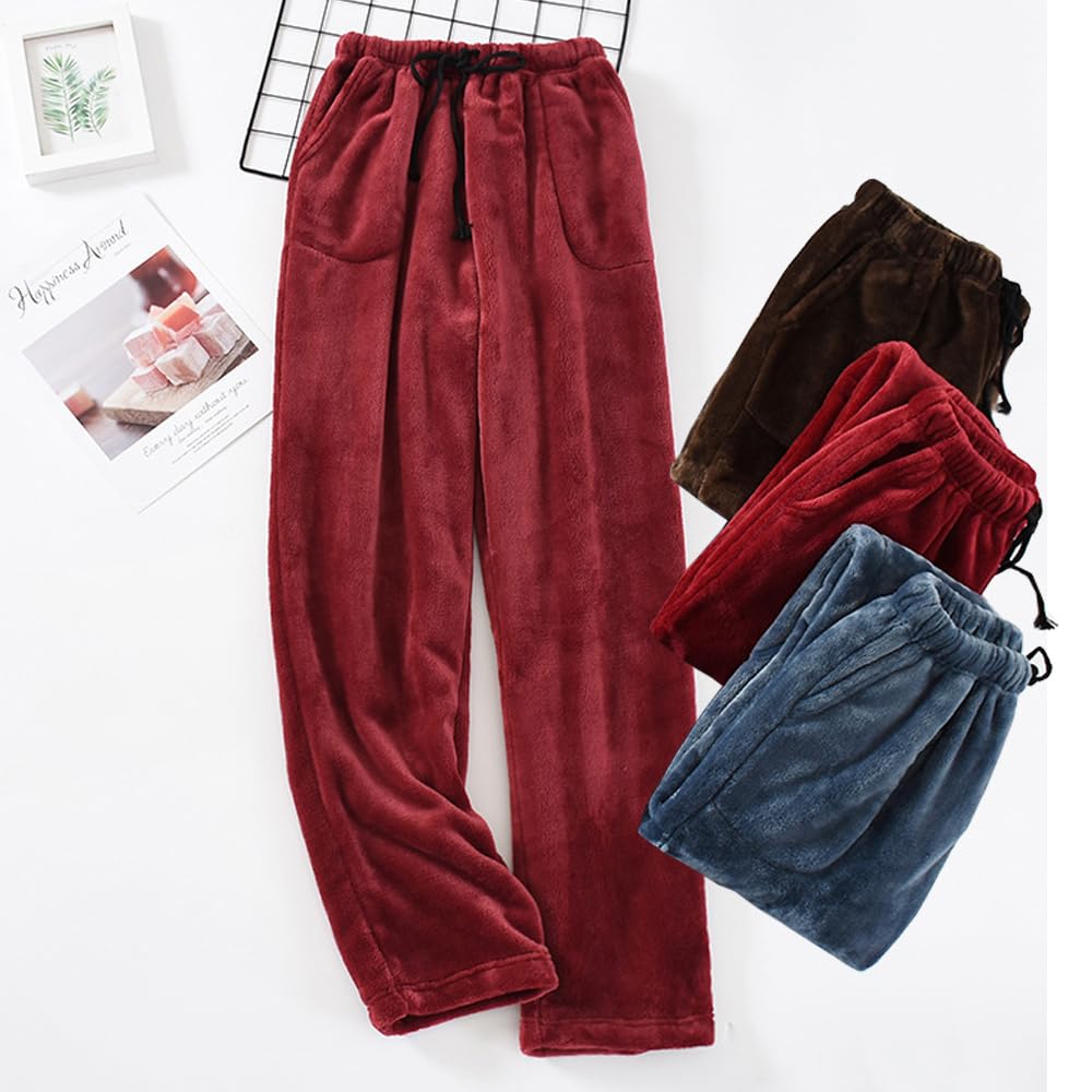 AUPancc Flannel Pajama Pants Women - Fleece Pants with Pockets and Drawstring