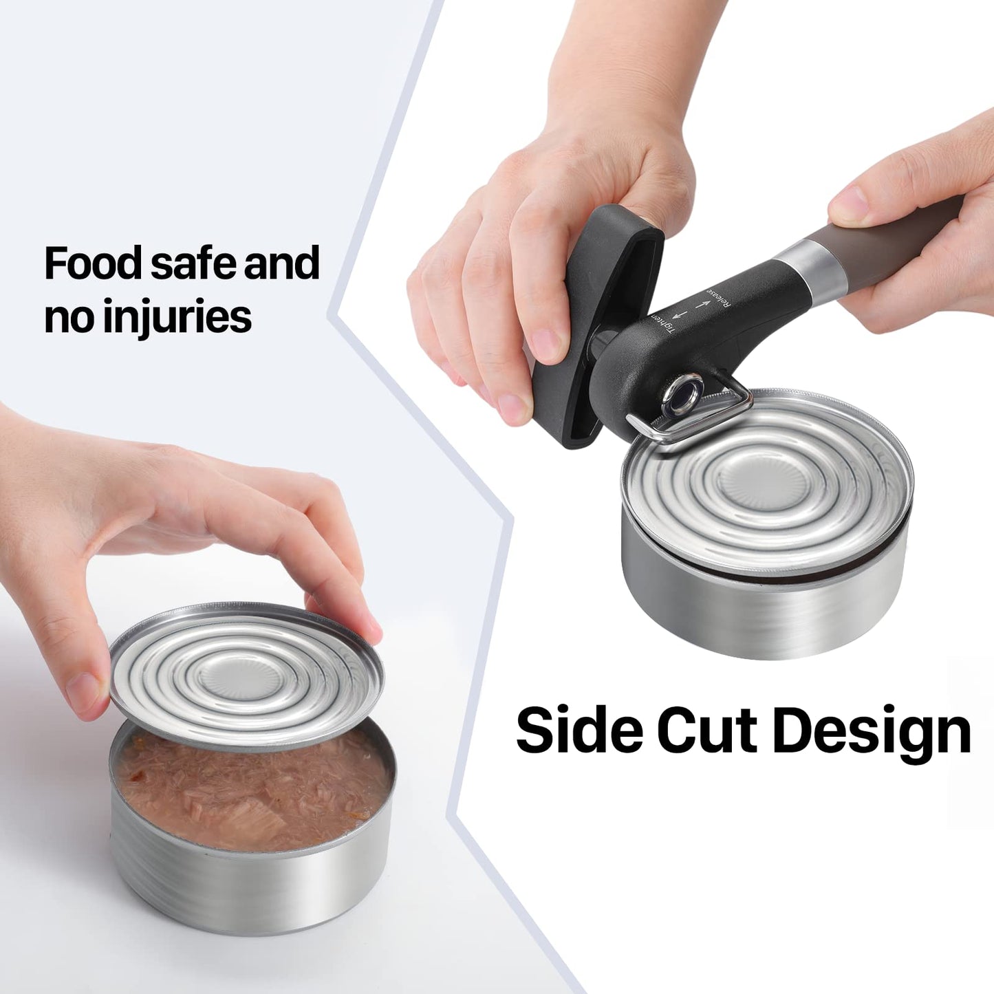 Beneno Can Opener, Manual Side Safe Cut Can Opener Smooth Edge