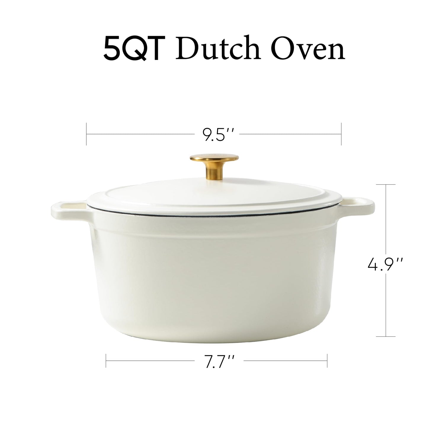 CAROTE 5QT Enameled Cast Iron Dutch Oven Pot with Lid,