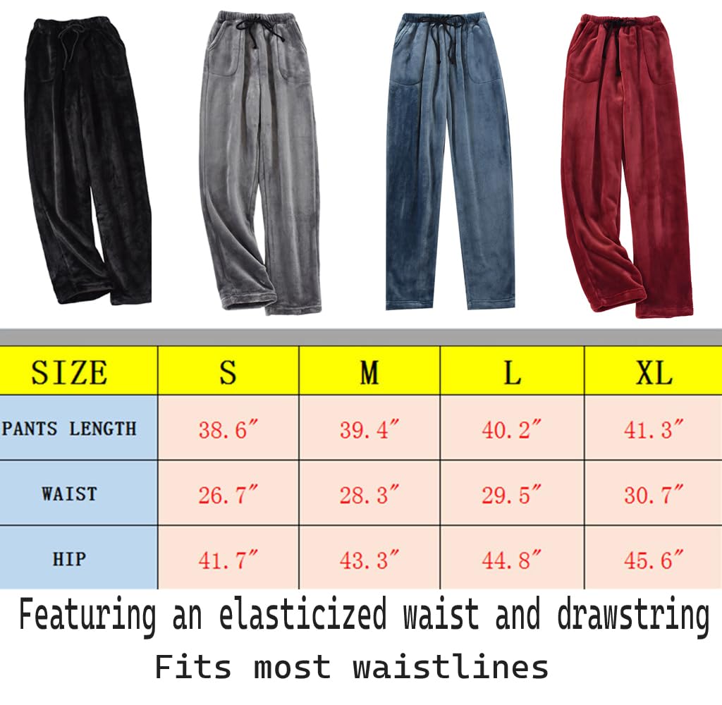 AUPancc Flannel Pajama Pants Women - Fleece Pants with Pockets and Drawstring