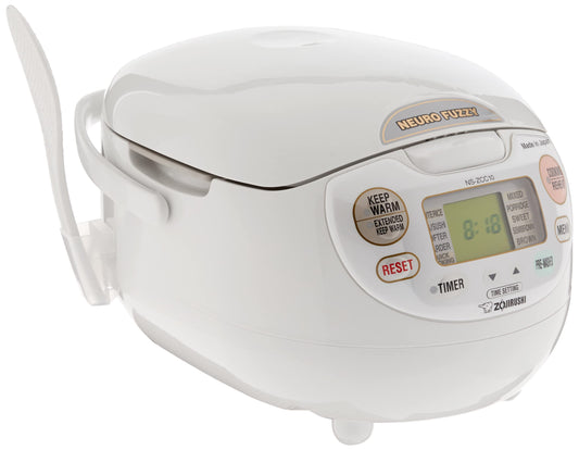 Zojirushi NS-ZCC10 5-1/2-Cup Neuro Fuzzy Rice Cooker and Warmer, Premium White