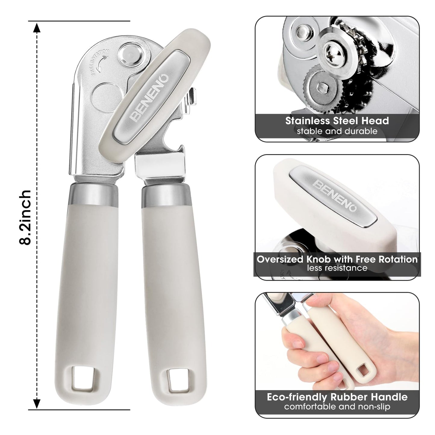 Beneno Heavy Duty Hand Can Opener Manual with Magnet
