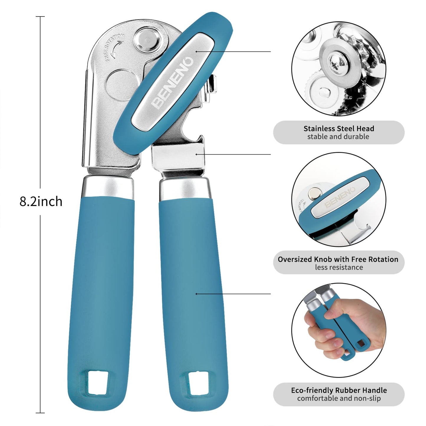 Beneno Heavy Duty Hand Can Opener Manual with Magnet