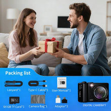 16X Zoom 4K Digital Camera for Photography and Video, Point and Shoot Digital Cameras