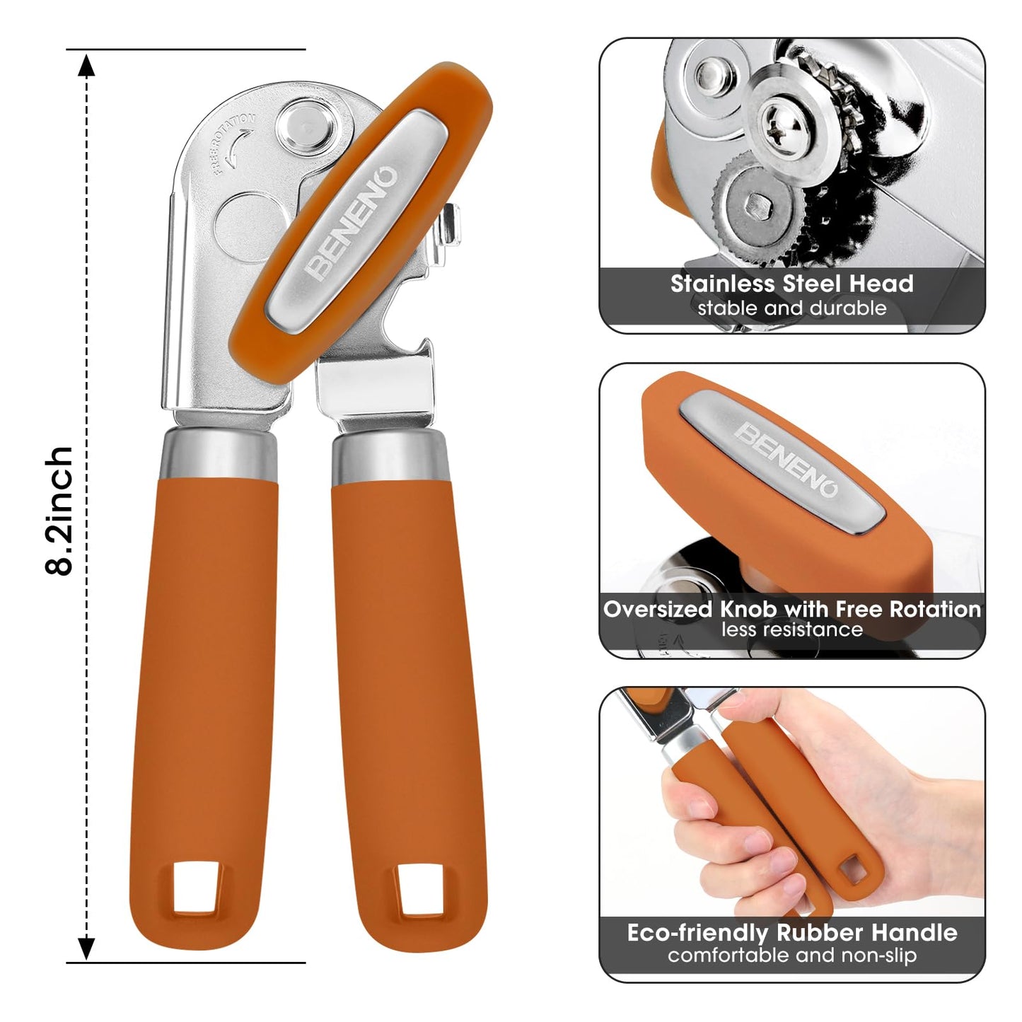 Beneno Heavy Duty Hand Can Opener Manual with Magnet