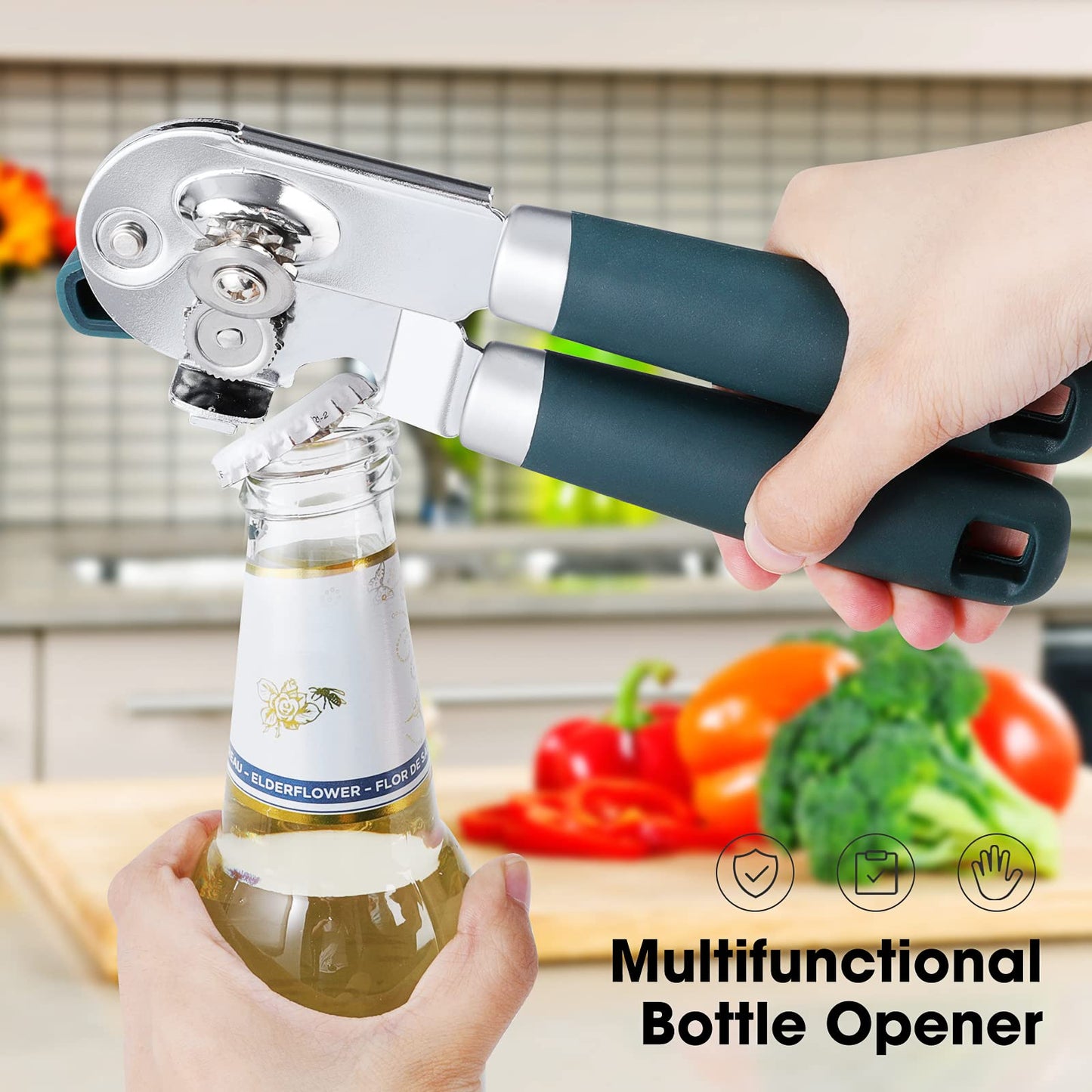 Beneno Heavy Duty Hand Can Opener Manual with Magnet