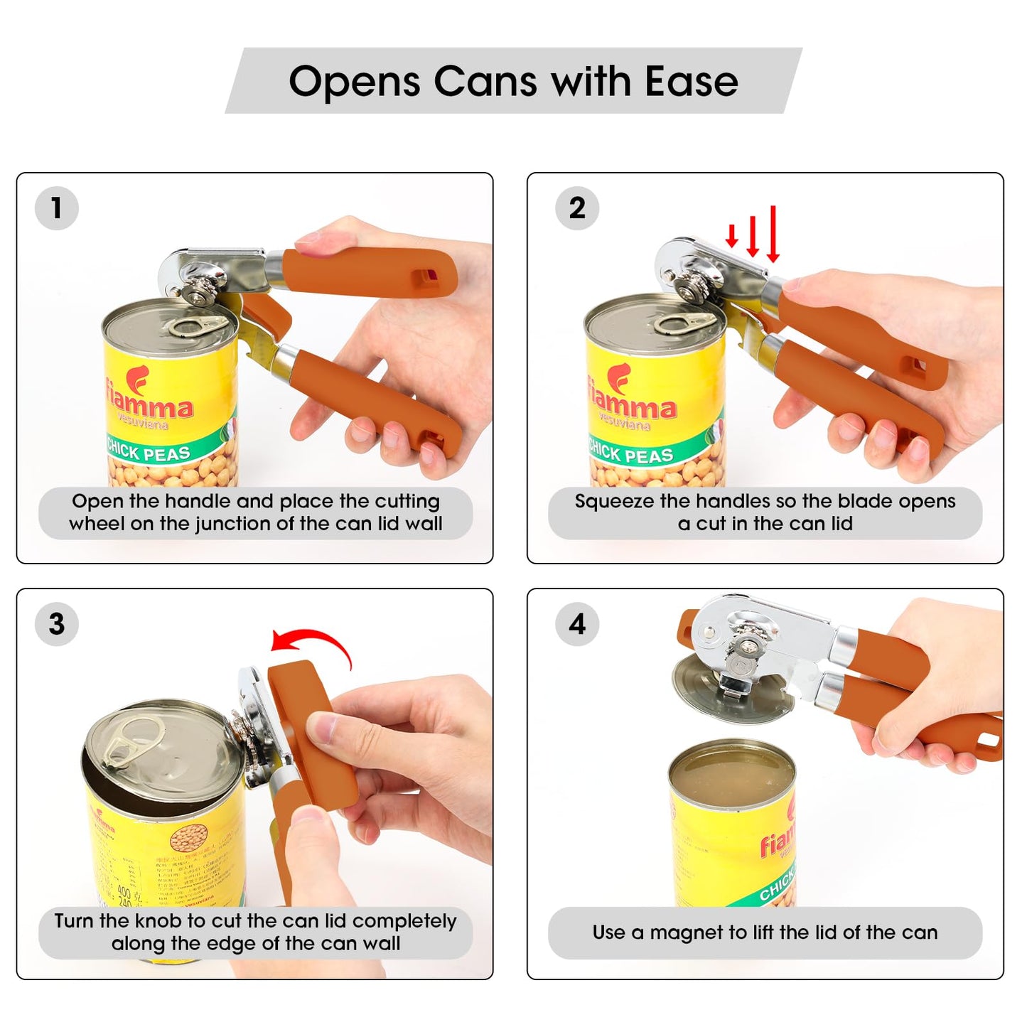 Beneno Heavy Duty Hand Can Opener Manual with Magnet