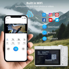 16X Zoom 4K Digital Camera for Photography and Video, Point and Shoot Digital Cameras