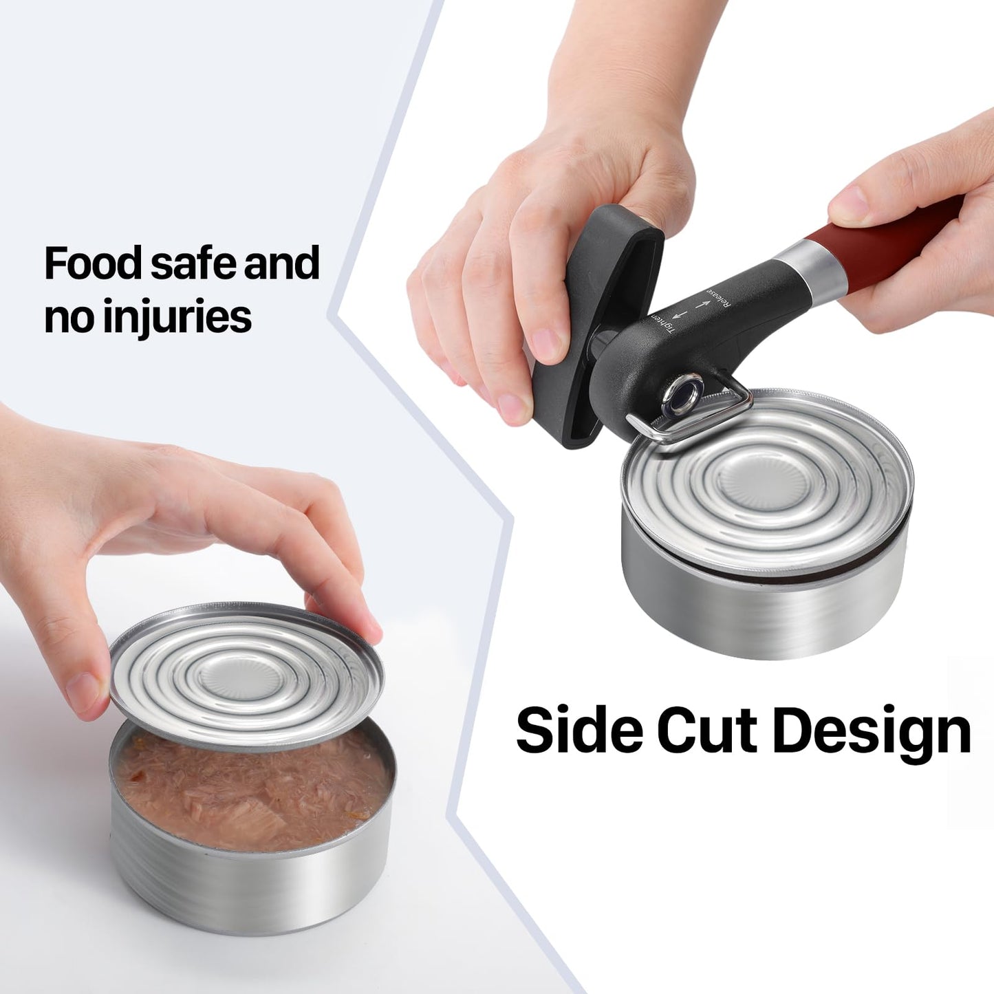 Beneno Can Opener, Manual Side Safe Cut Can Opener Smooth Edge