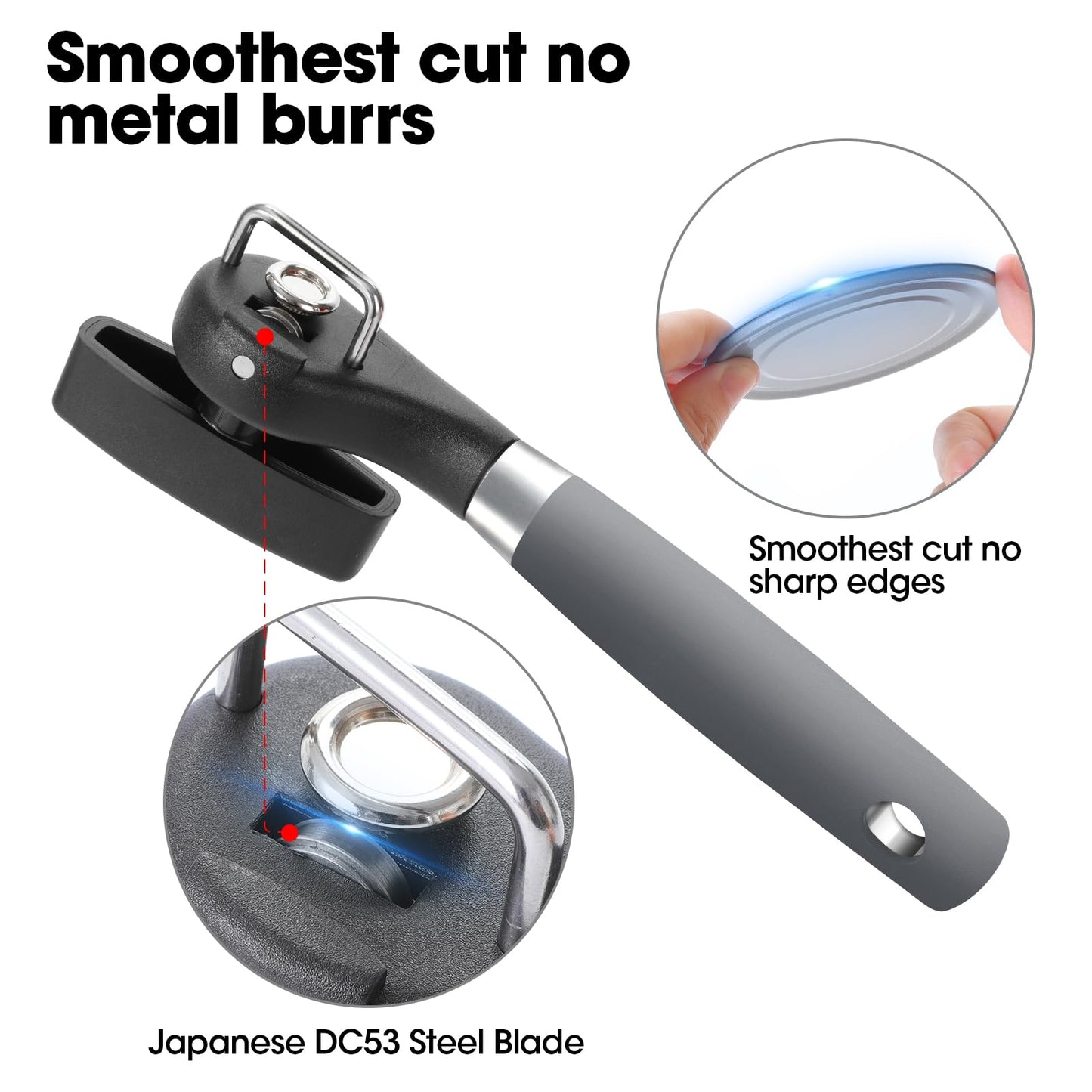 Beneno Can Opener, Manual Side Safe Cut Can Opener Smooth Edge