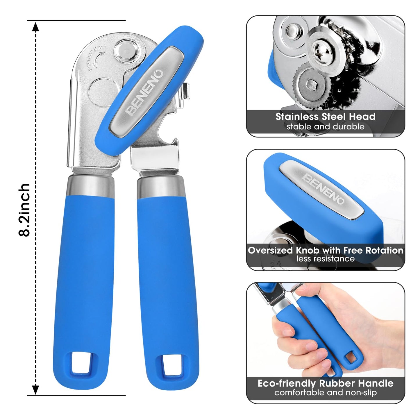 Beneno Heavy Duty Hand Can Opener Manual with Magnet