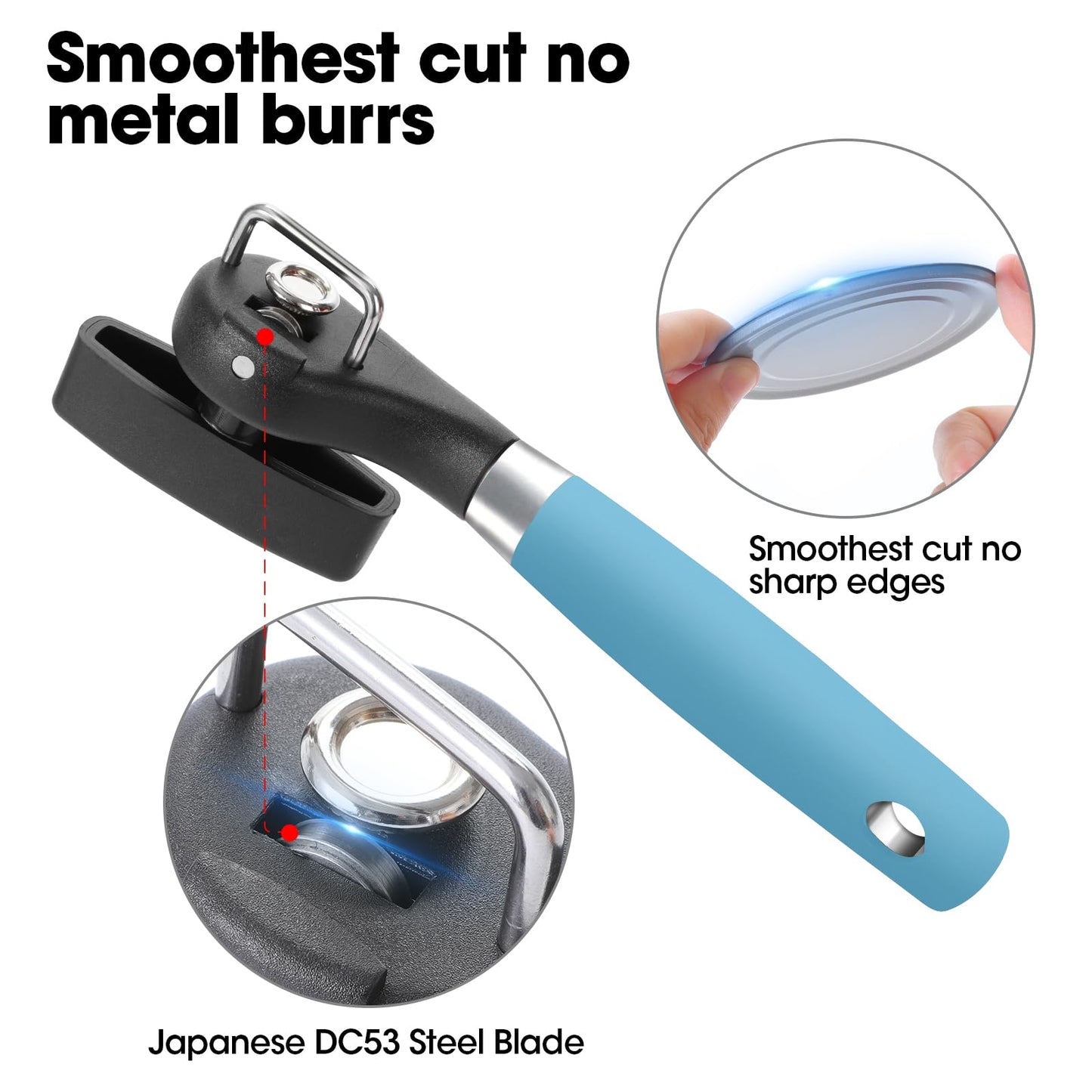 Beneno Can Opener, Manual Side Safe Cut Can Opener Smooth Edge