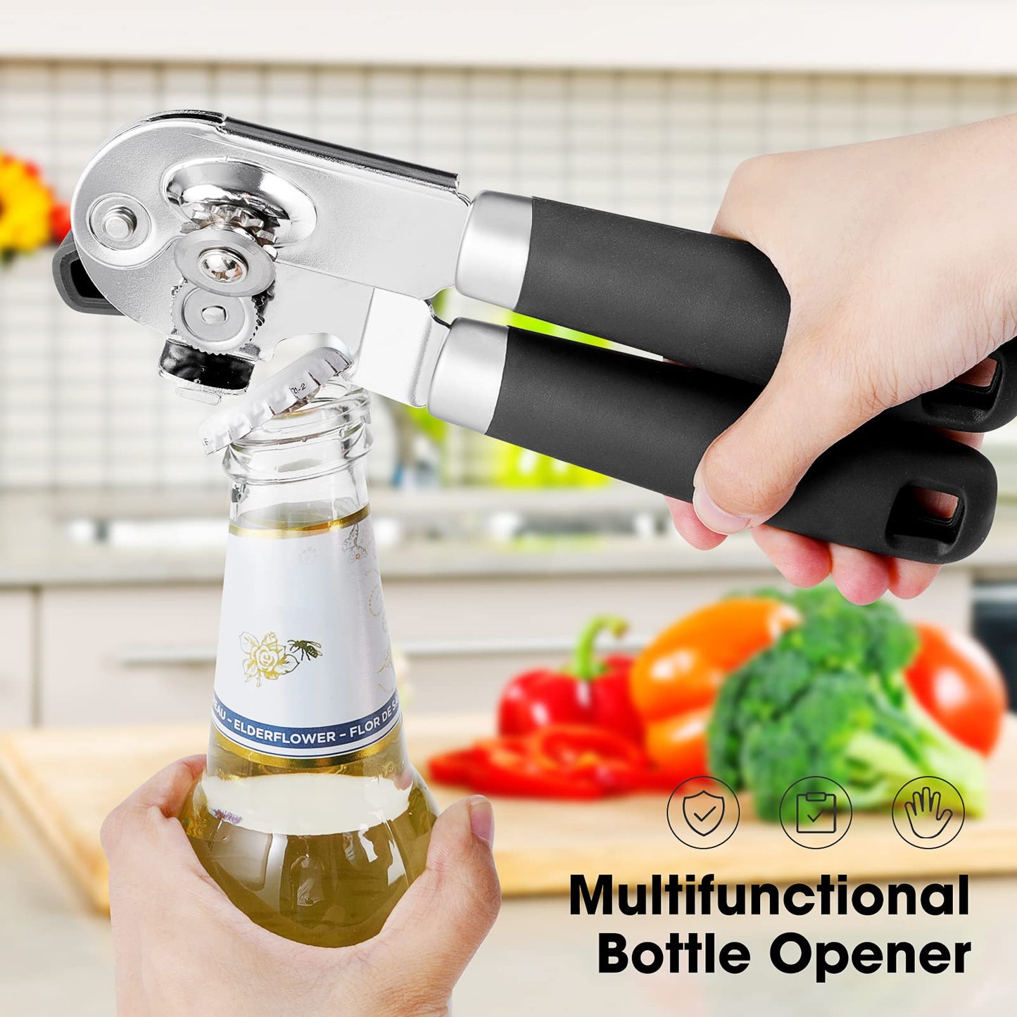 Beneno Heavy Duty Hand Can Opener Manual with Magnet