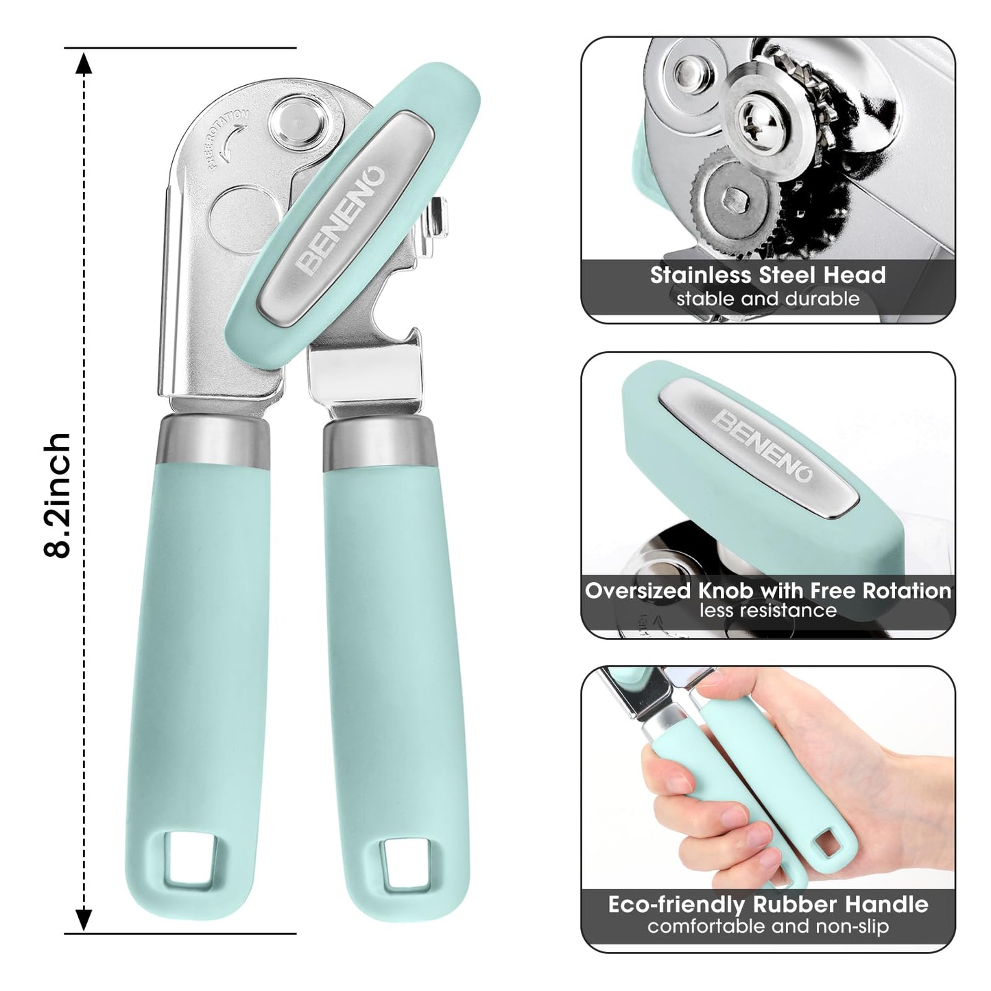 Beneno Heavy Duty Hand Can Opener Manual with Magnet