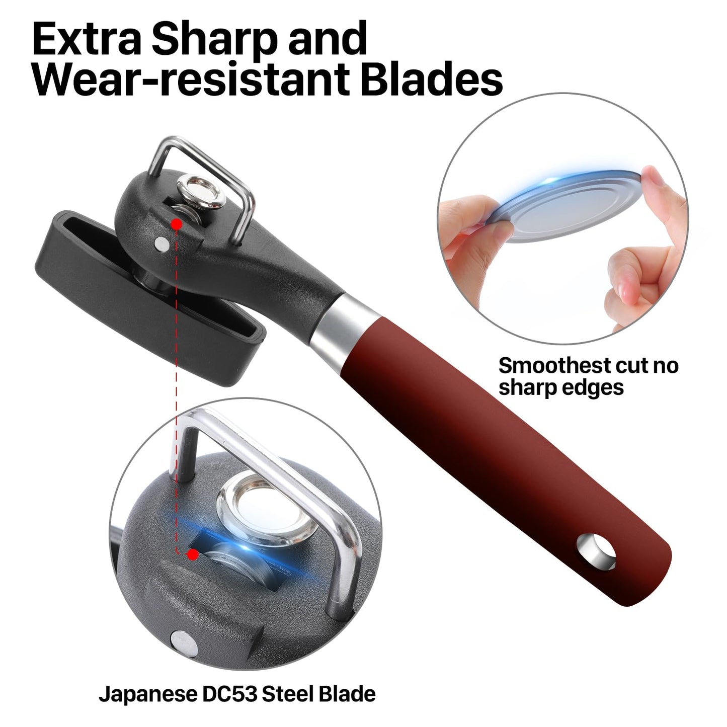 Beneno Can Opener, Manual Side Safe Cut Can Opener Smooth Edge