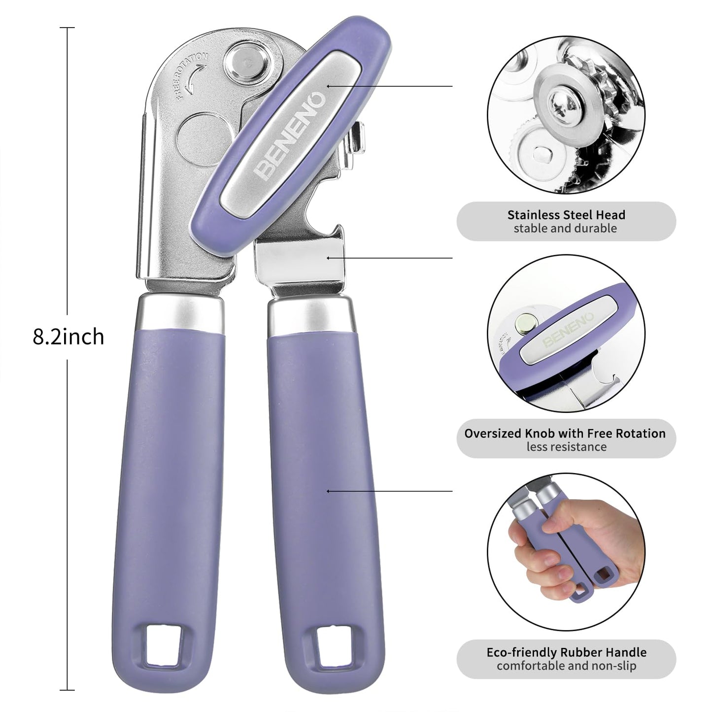 Beneno Heavy Duty Hand Can Opener Manual with Magnet