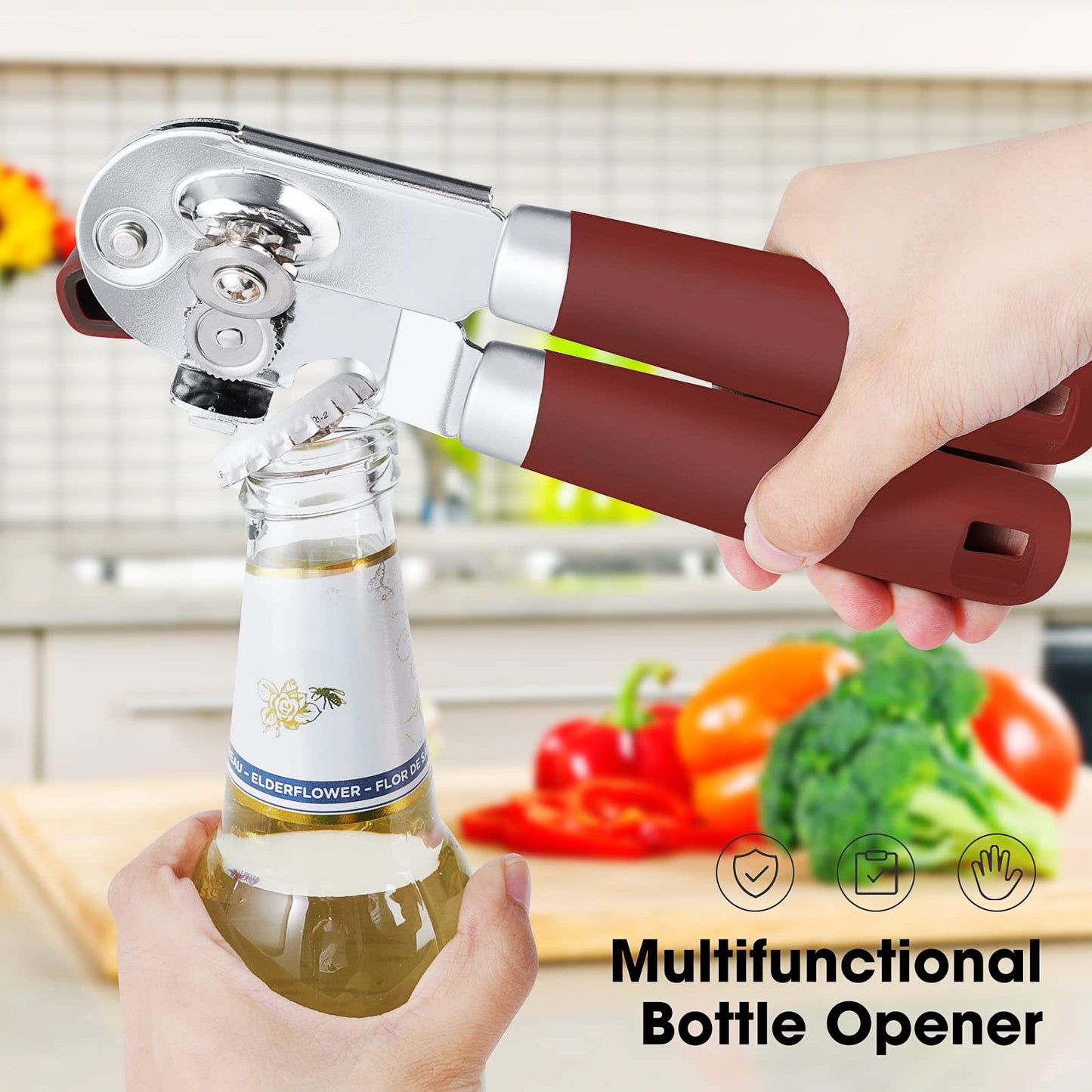Beneno Heavy Duty Hand Can Opener Manual with Magnet