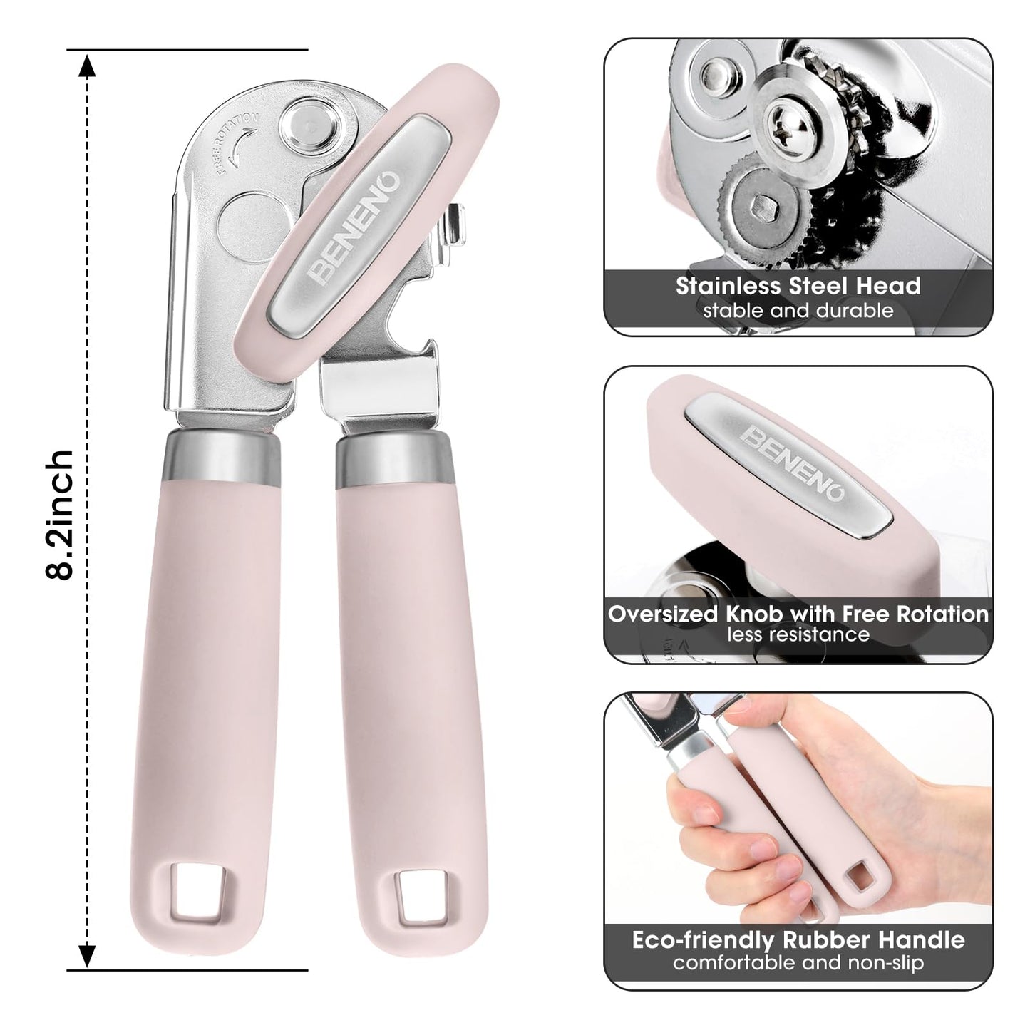 Beneno Heavy Duty Hand Can Opener Manual with Magnet