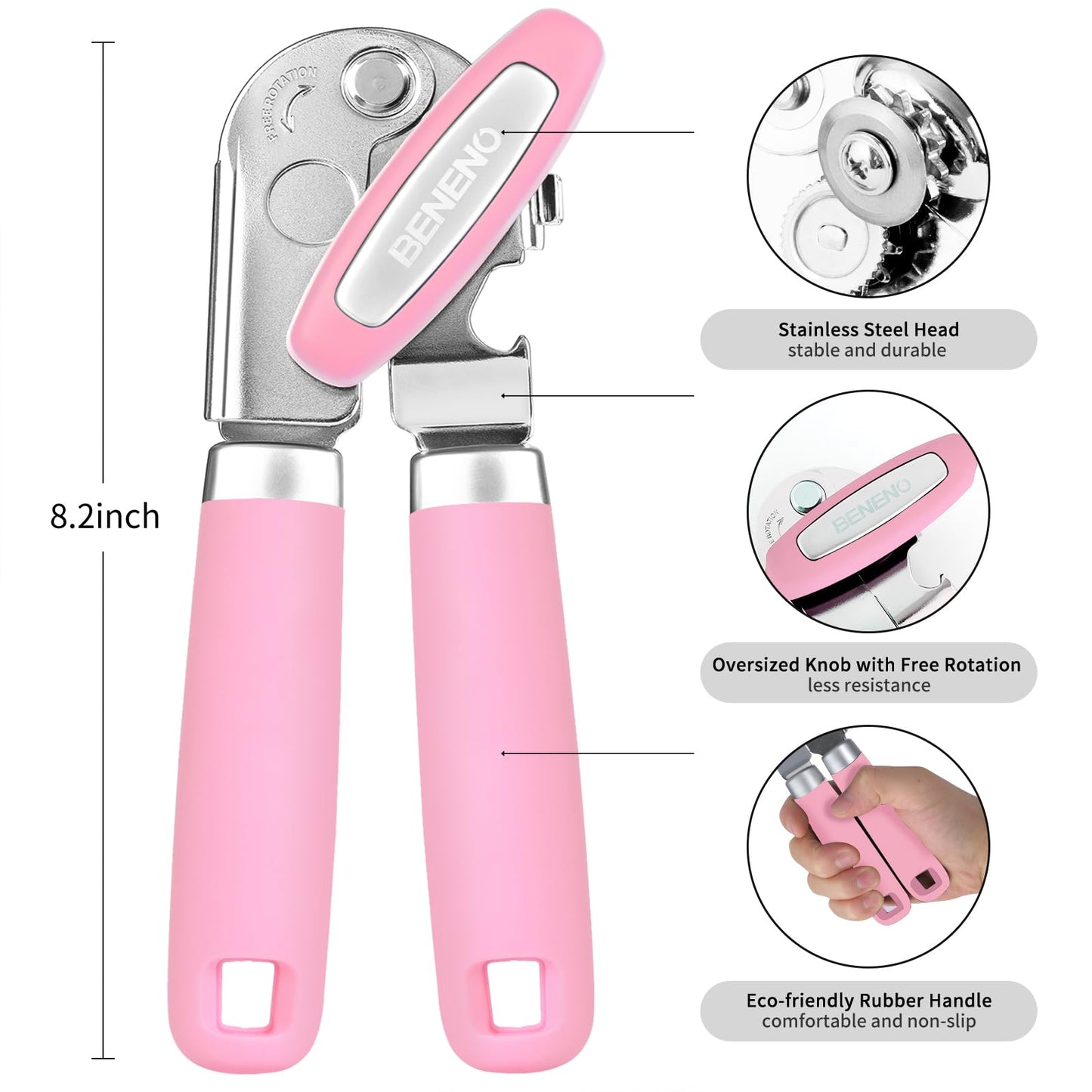 Beneno Heavy Duty Hand Can Opener Manual with Magnet
