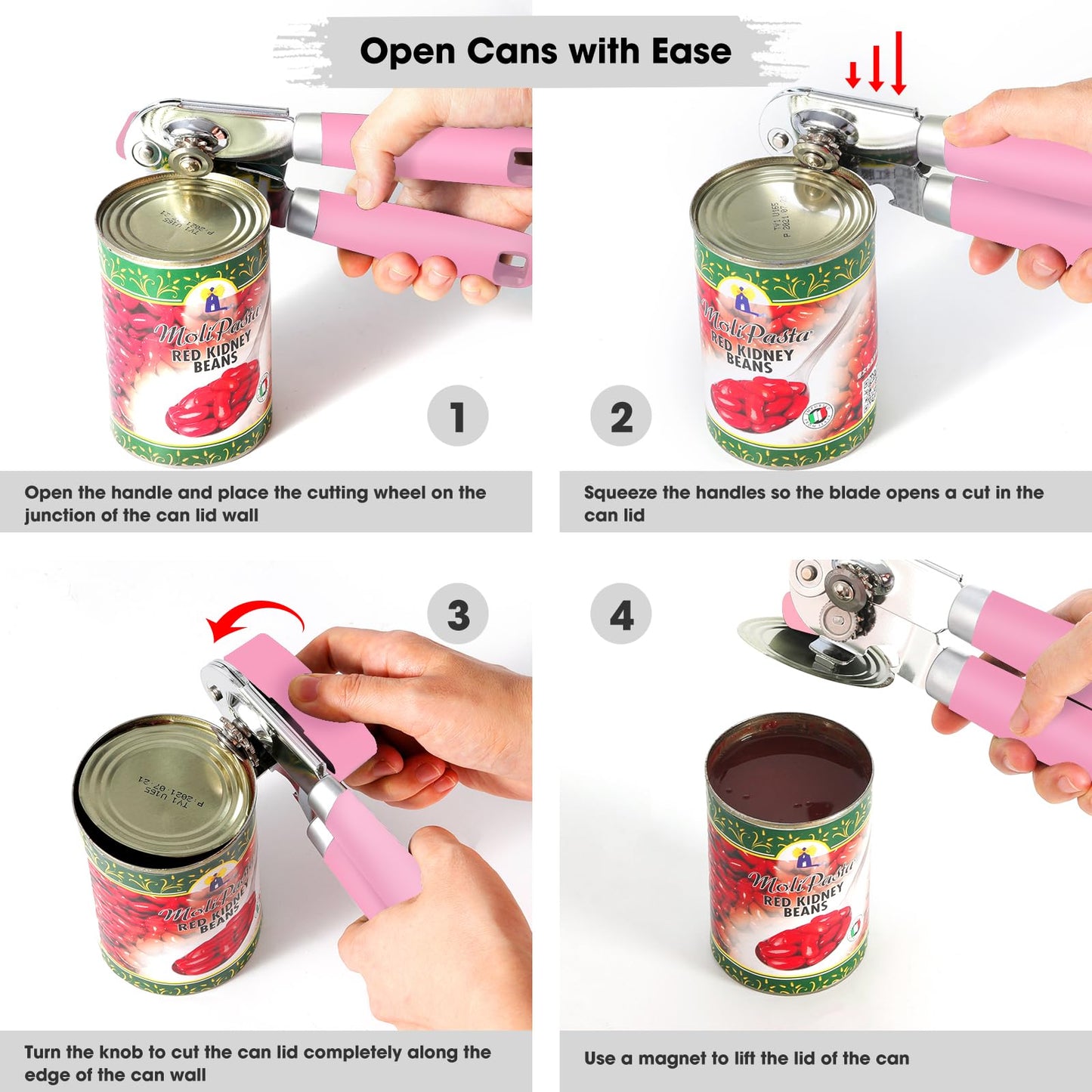 Beneno Heavy Duty Hand Can Opener Manual with Magnet