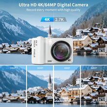 16X Zoom 4K Digital Camera for Photography and Video, Point and Shoot Digital Cameras