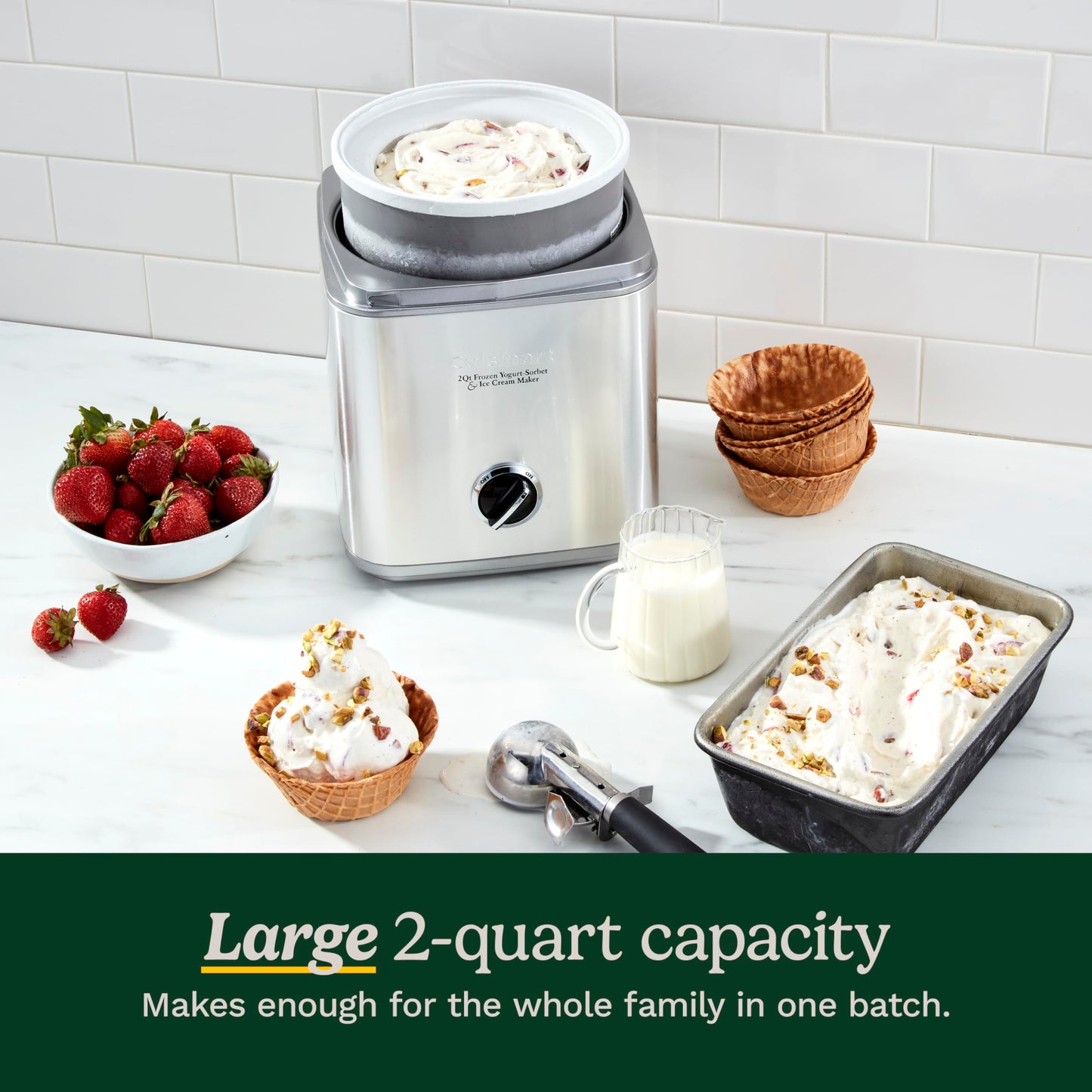 Cuisinart Ice Cream Maker Machine, 2-Quart Ice Cream, Sorbet and Frozen Yogurt Machine