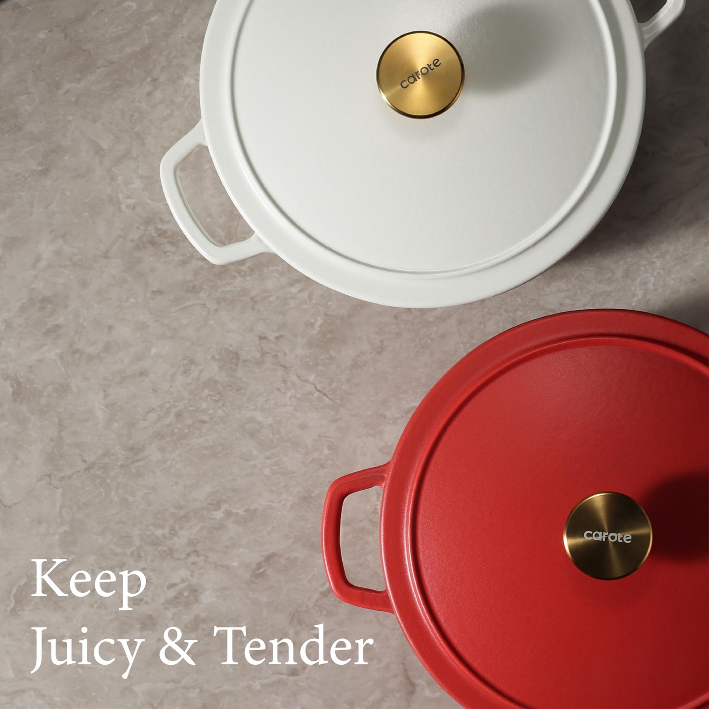 CAROTE 5QT Enameled Cast Iron Dutch Oven Pot with Lid,