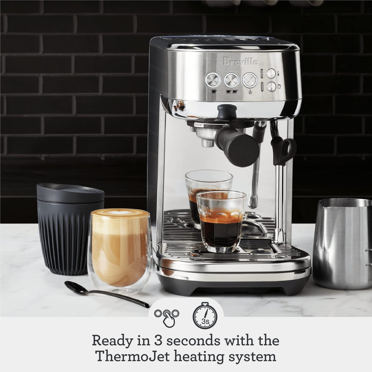 Breville Bambino Plus Espresso Machine BES500BSS, Brushed Stainless Steel