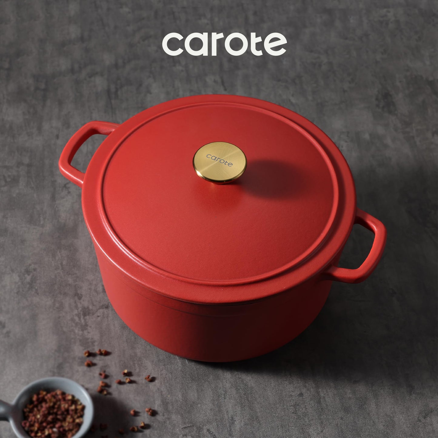 CAROTE 5QT Enameled Cast Iron Dutch Oven Pot with Lid,