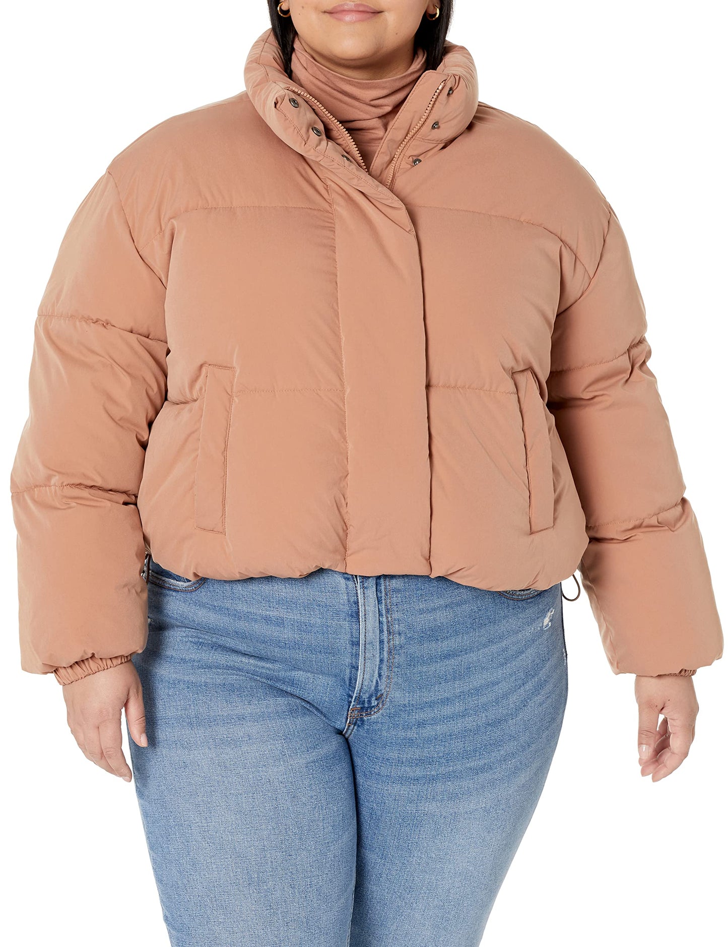 Amazon Essentials Women's Crop Puffer Jacket (Available in Plus Size), Neon Pink, 4X