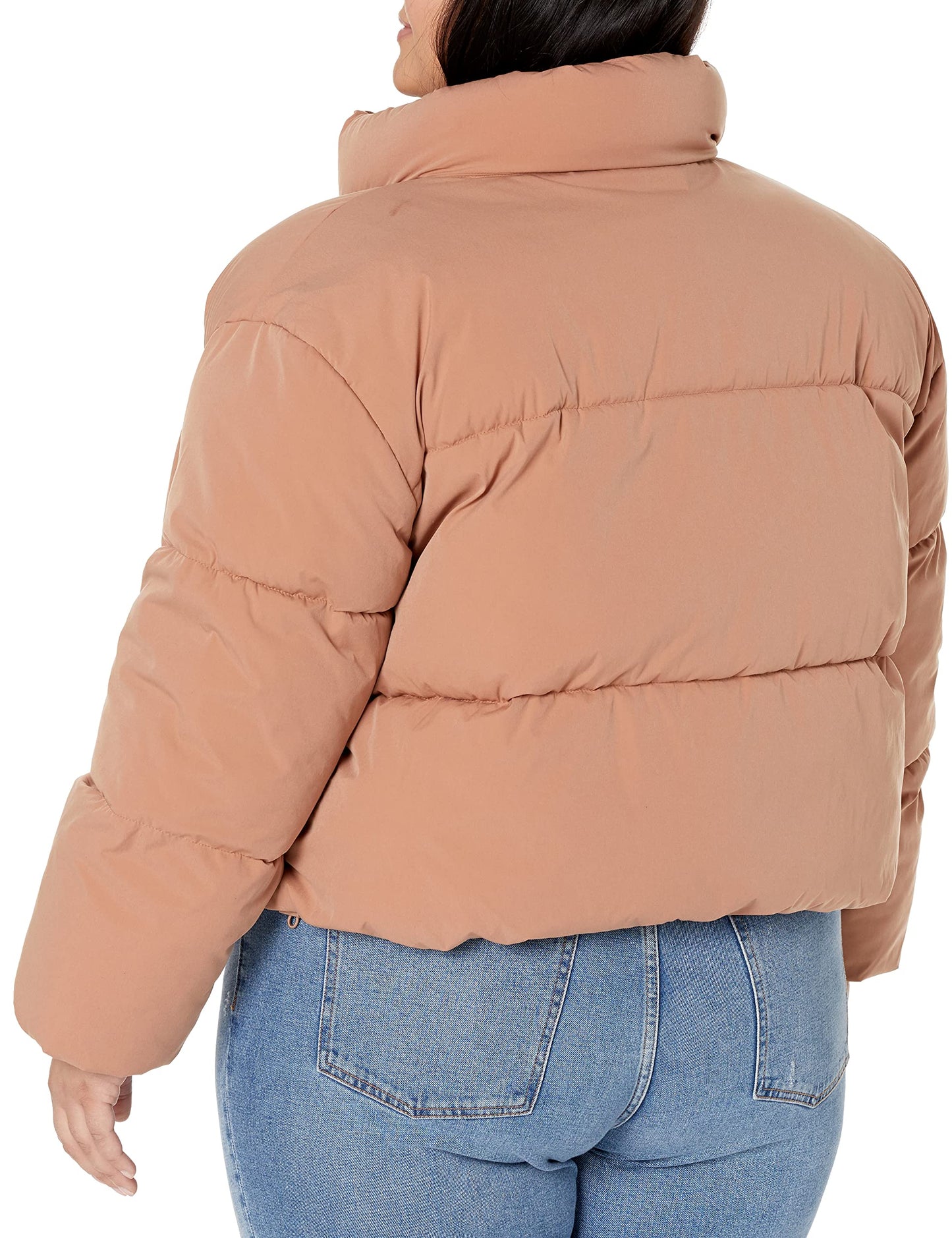 Amazon Essentials Women's Crop Puffer Jacket (Available in Plus Size), Neon Pink, 4X